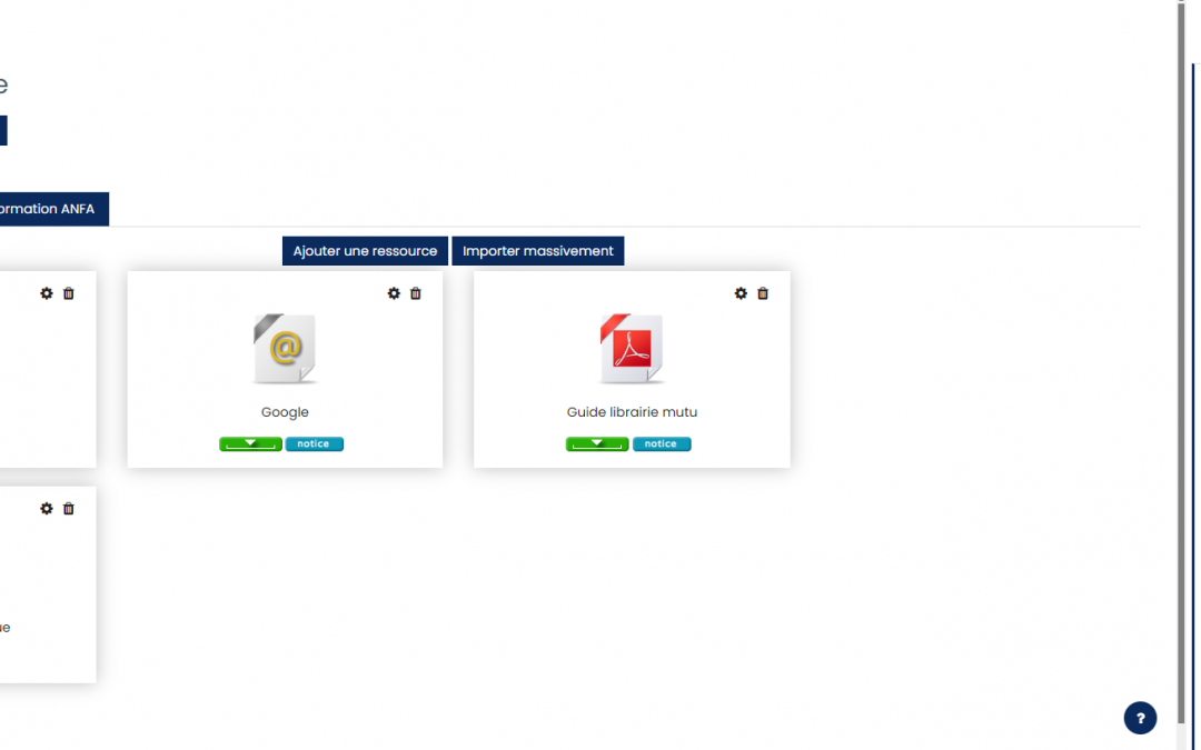Ressources partagées dans Moodle